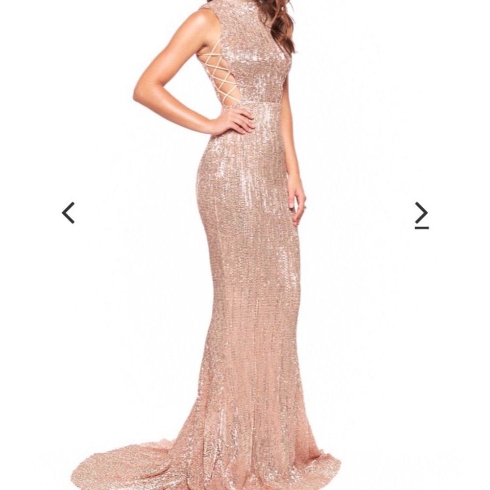 A&N Luxe Label Rose Gold Sequin Prom Dress